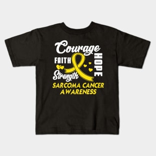 Sarcoma Cancer Tshirt Wear Yellow Ribbon Support Gifts Kids T-Shirt